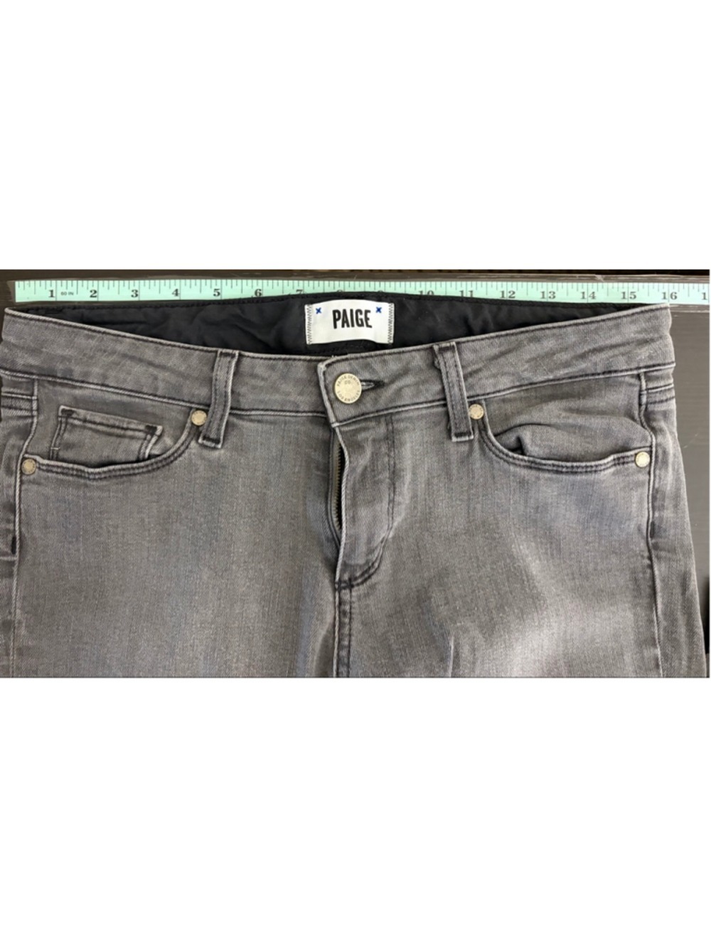 PAIGE Skyline Ankle Peg Jeans Gray Wash Size 29 - Picture 8 of 9